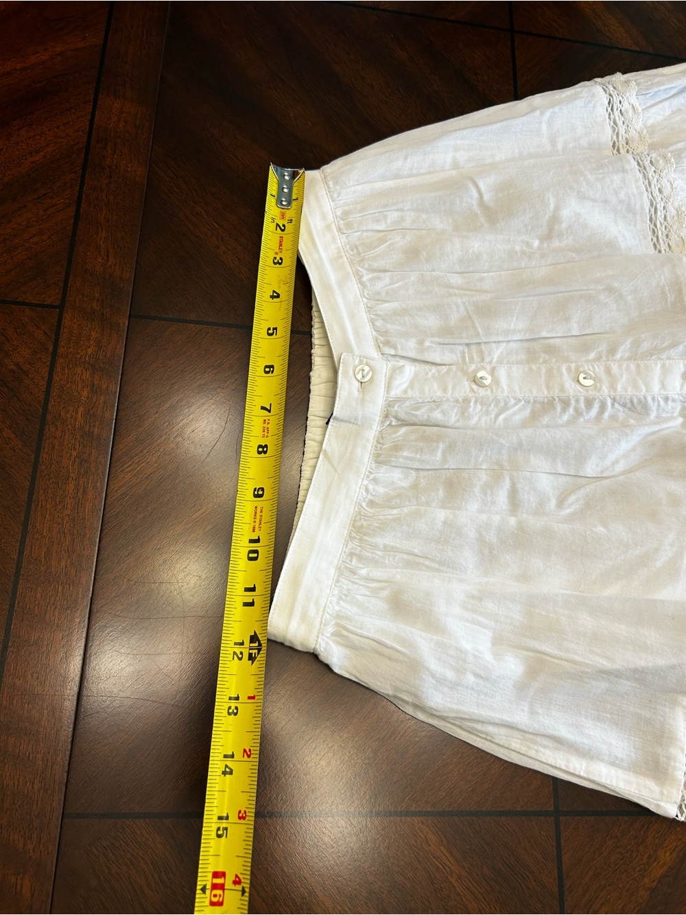GAP White Button-Front Maxi Skirt with Lace Panels - Picture 6 of 7